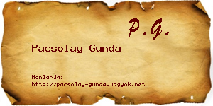 Pacsolay Gunda névjegykártya